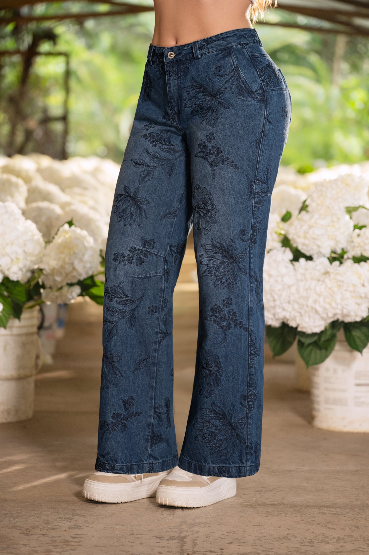 Jean Indigo Rigido Bota Wide Leg Ref 2150