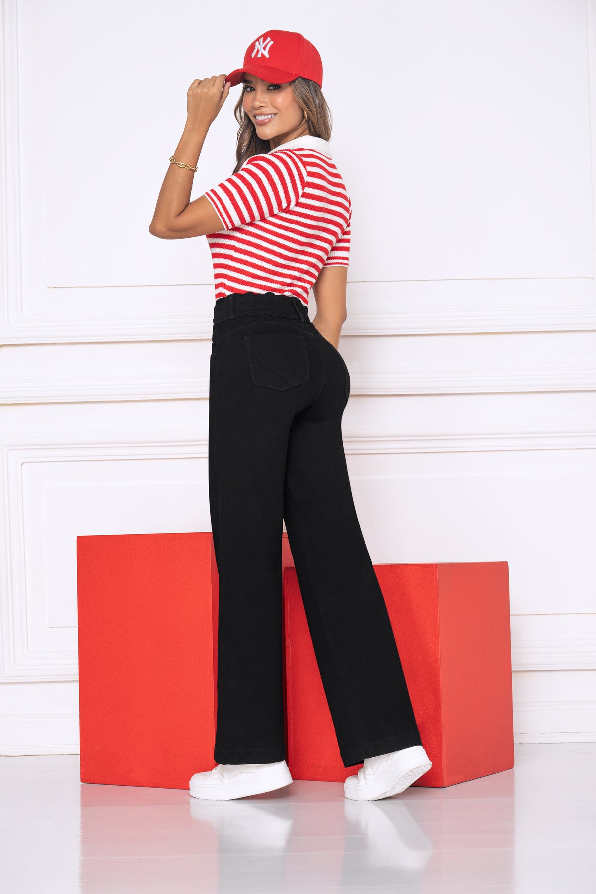 Jean Indigo Licrado Wide Leg Negro Ref 2176