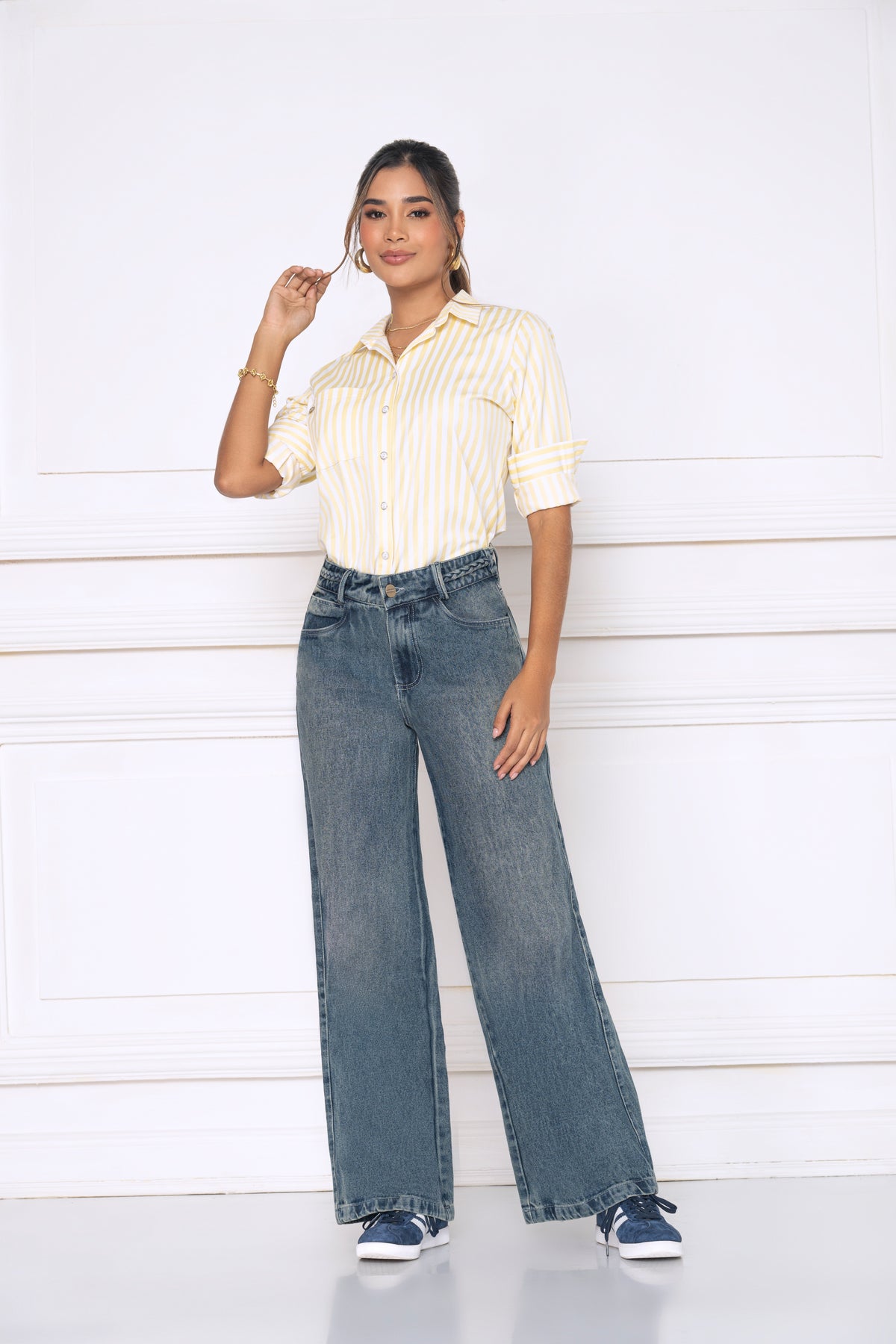 Jean Indigo Rigido Wide Leg Ref 2179