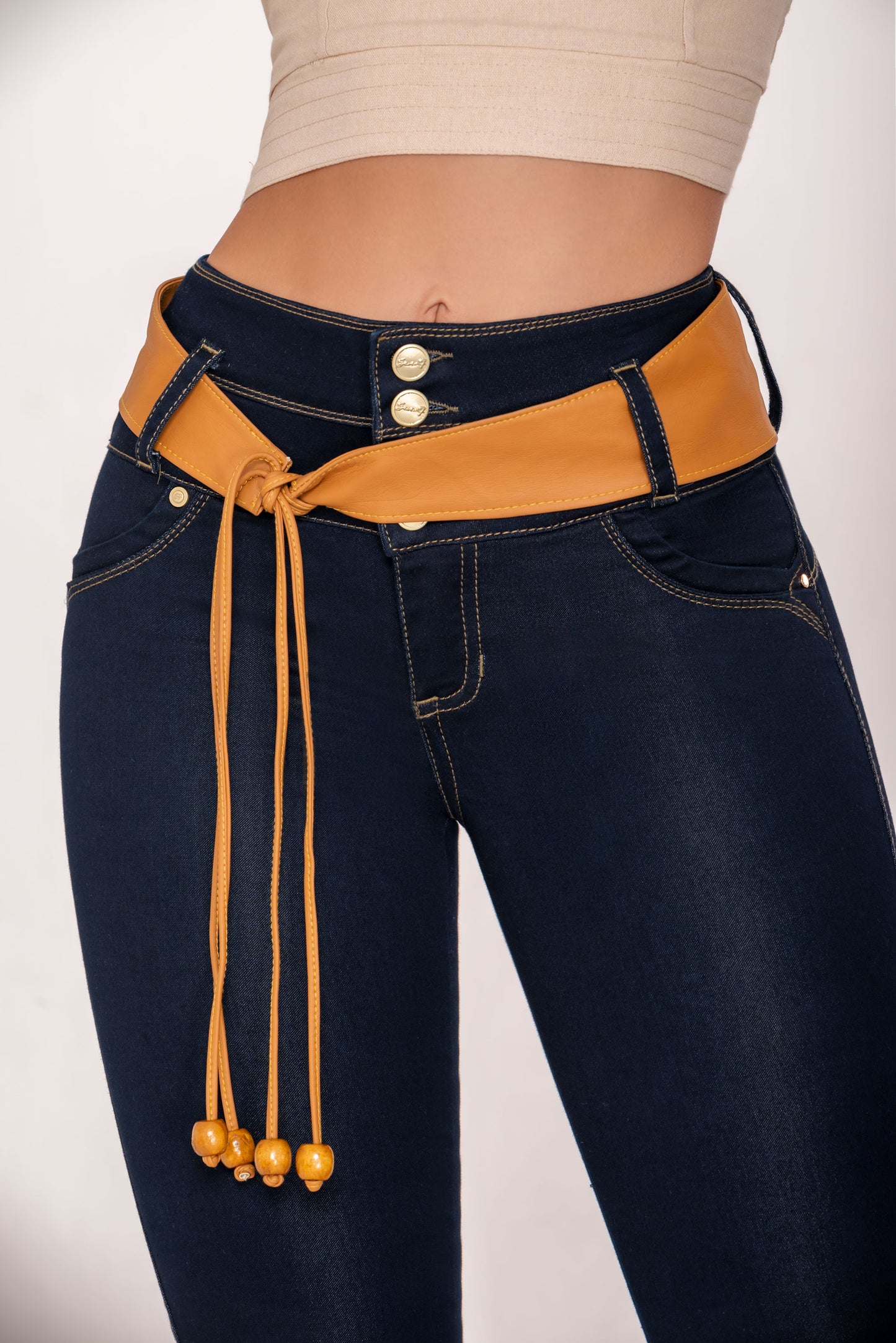 Jean Pretina Alta Control Abdomen - Bota Tubo Ref 1664