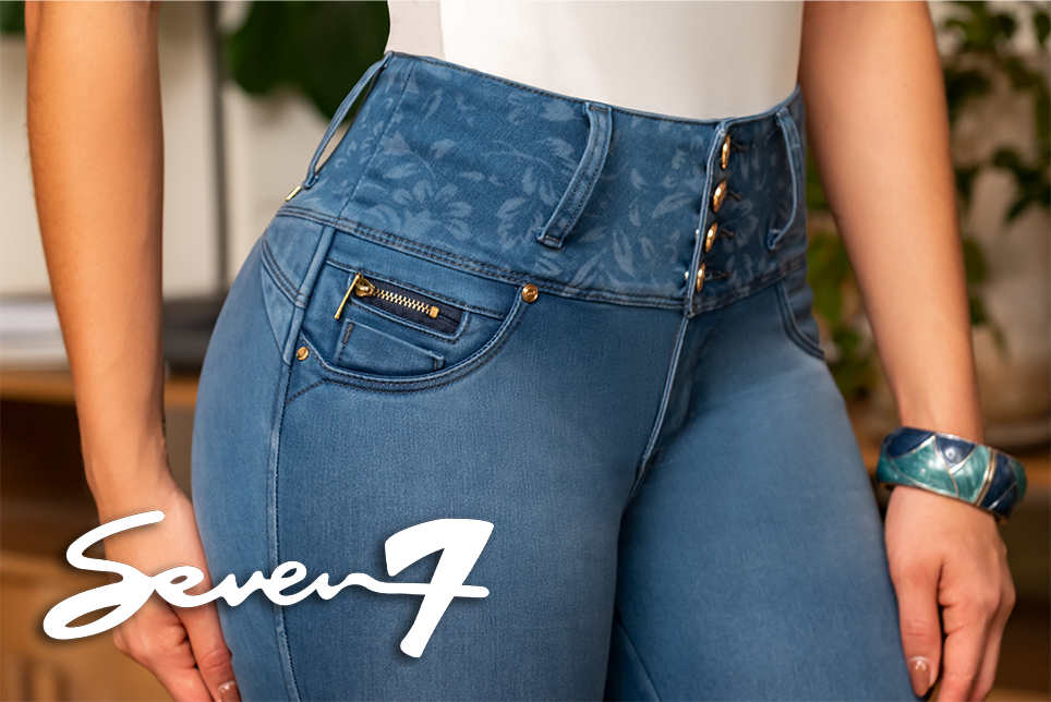 Jean Pretina Alta Control Abdomen - Bota Tubo Tobillero Para Doblar Ref 1698